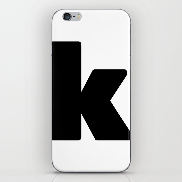 k (Black & White Letter) iPhone Skin
