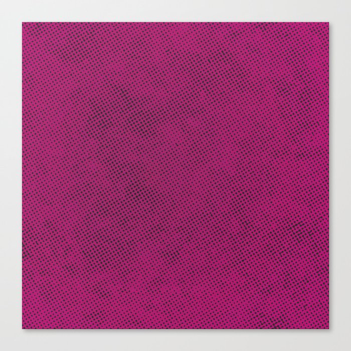 Black Dots on Pink Background Canvas Print