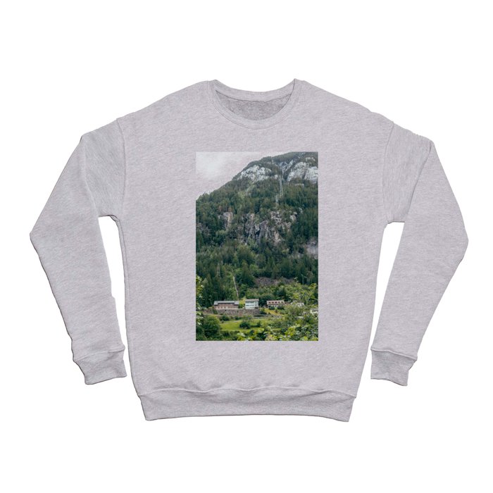 Swiss Town in the Mountains - Small Village in the Mountain of Switzerland - Travel & Nature Photography Crewneck Sweatshirt