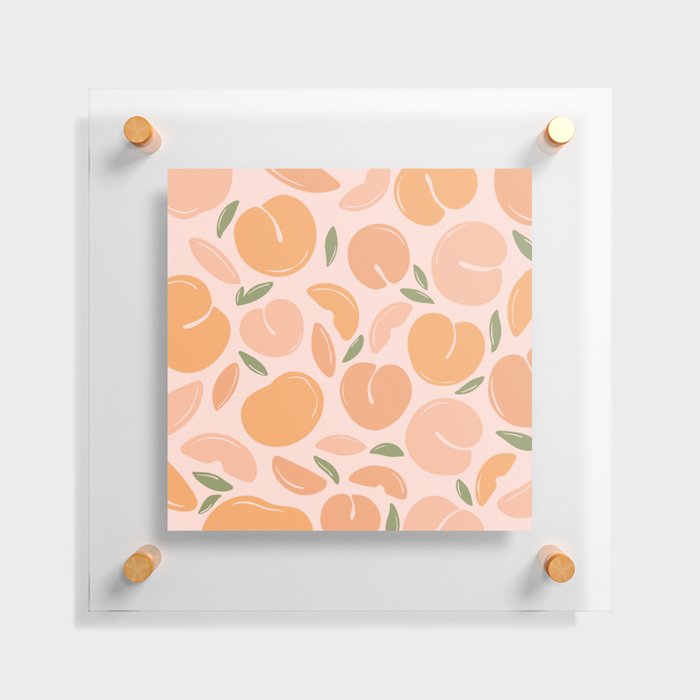 Peach Romantic Pattern Fruits Boho Floating Acrylic Print