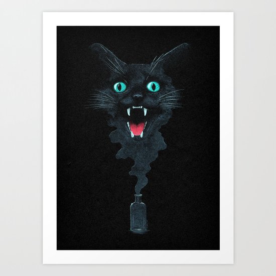Black Cat Magic Art Print