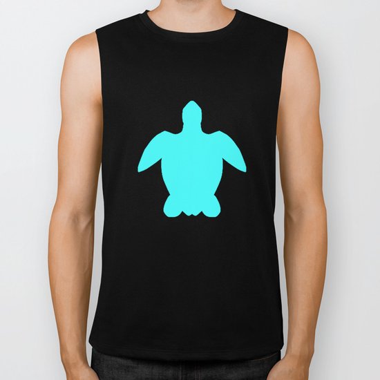 Sea turtle teal Biker Tank