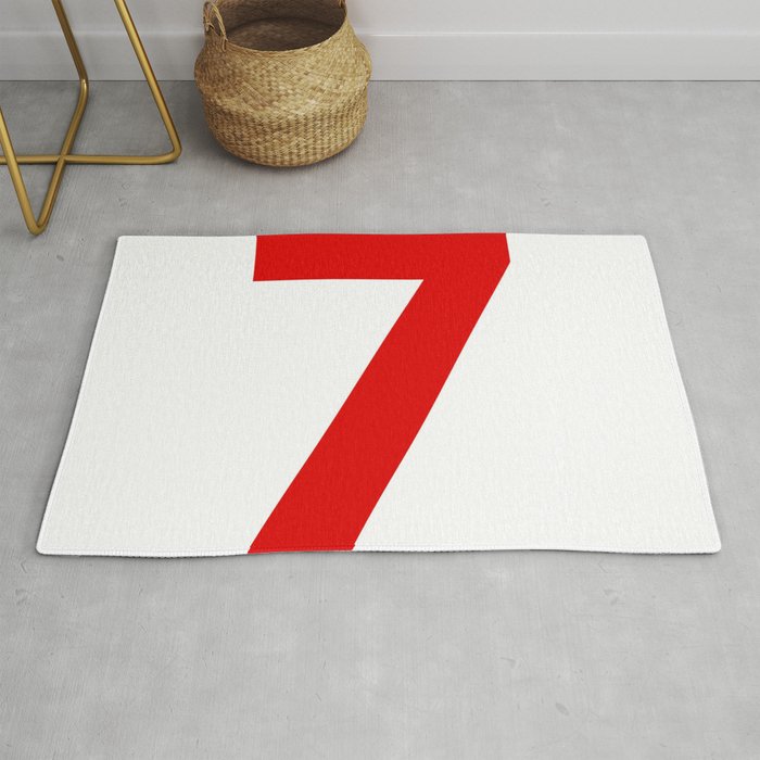 Number 7 (Red & White) Rug