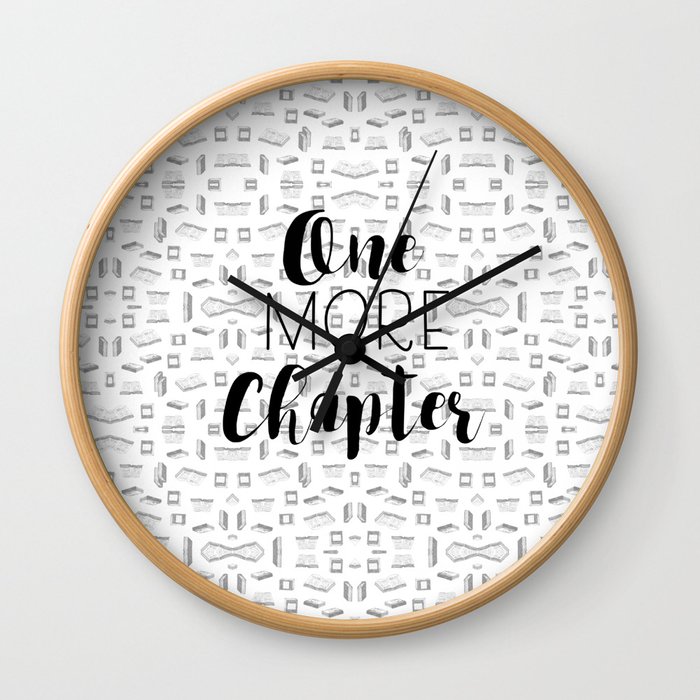 One More Chapter (Black) Wall Clock