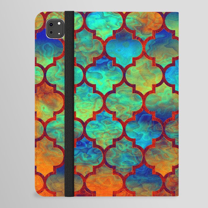 Moroccan pattern colorful mermaid scale tiles iPad Folio Case