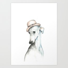 Bowler hat greyhound_ Illustrious dogs. Art Print