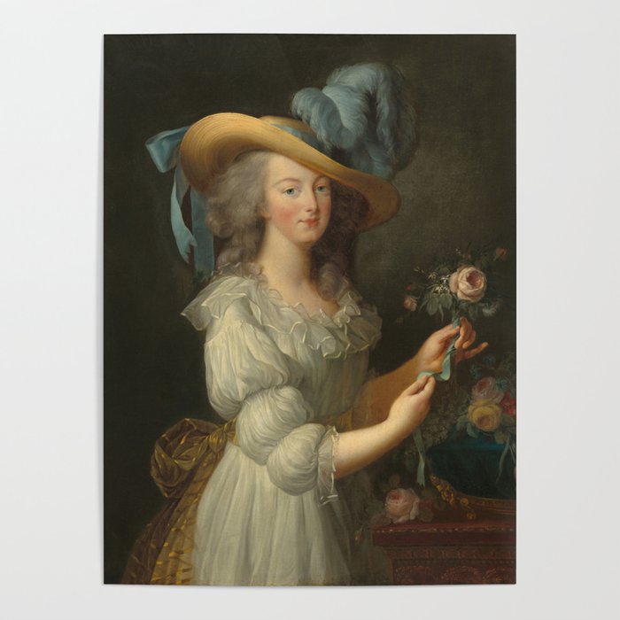 Marie Antoinette With Flowers Poster