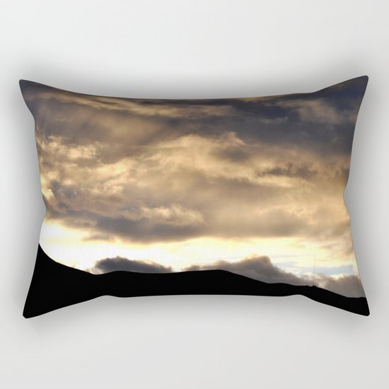 SUNSET THRU THE HEAVY RAIN CLOUDS Rectangular Pillow