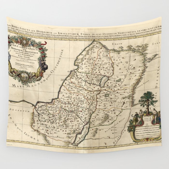 Map of Israel (1696) Wall Tapestry by The Arts  Society6