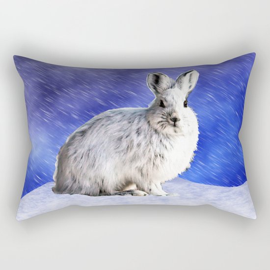 Snow Bunny Rectangular Pillow