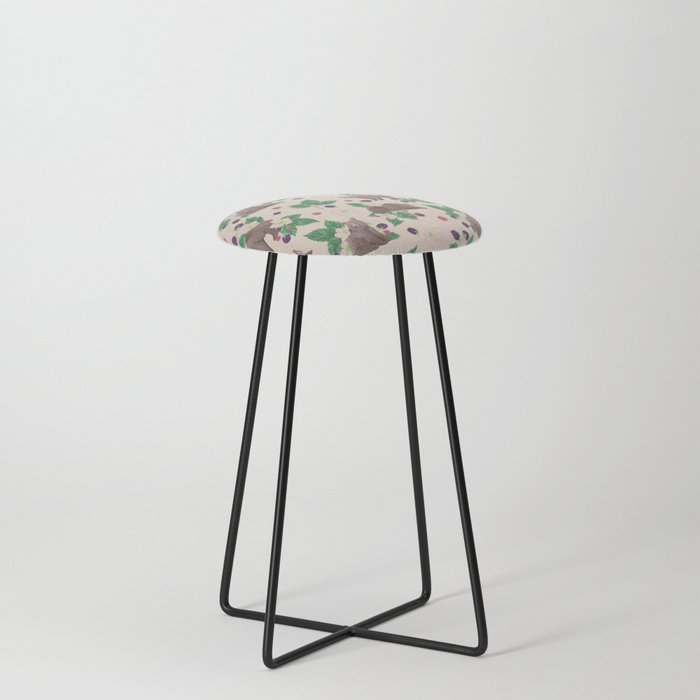 Bears and Blackberries - Peach Counter Stool