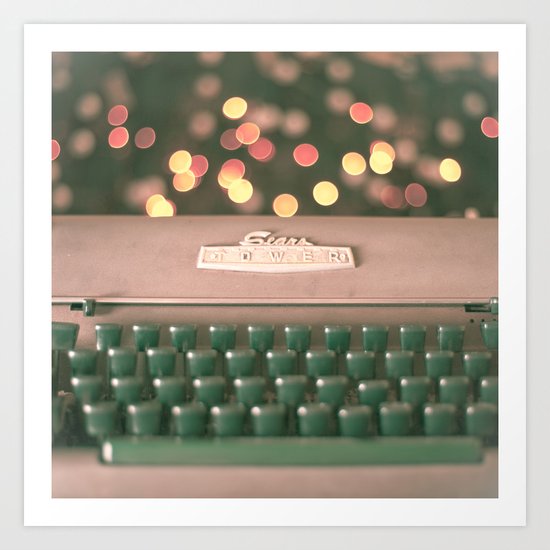 Typewriter with magic bokeh (Vintage and Retro Still Life Photography) Art Print