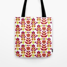 Folk Flower Repeat Tote Bag