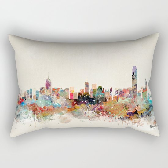 hong kong skyline Rectangular Pillow