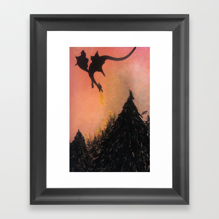 Forest Ablaze Framed Art Print