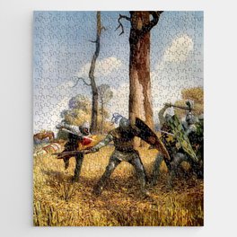 “They Fought on Foot” by NC Wyeth Jigsaw Puzzle