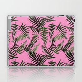 Fern Leaf Pattern on Pink Background Laptop Skin