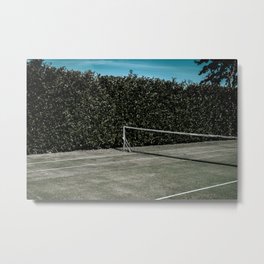 Empty tennis court dark moody photo print | Tavel photography| Netherlands | Fine Art photo print Metal Print