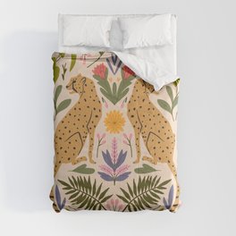 Modern colorful folk style cheetah print  Comforter