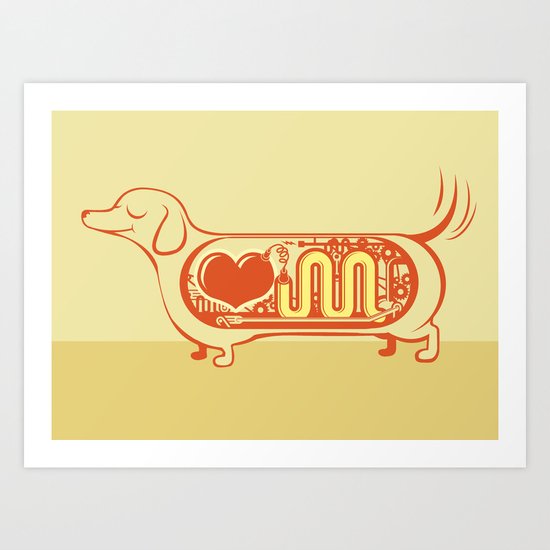 I heart sausage dogs Art Print