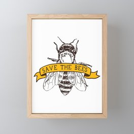 Save The Bees! Framed Mini Art Print