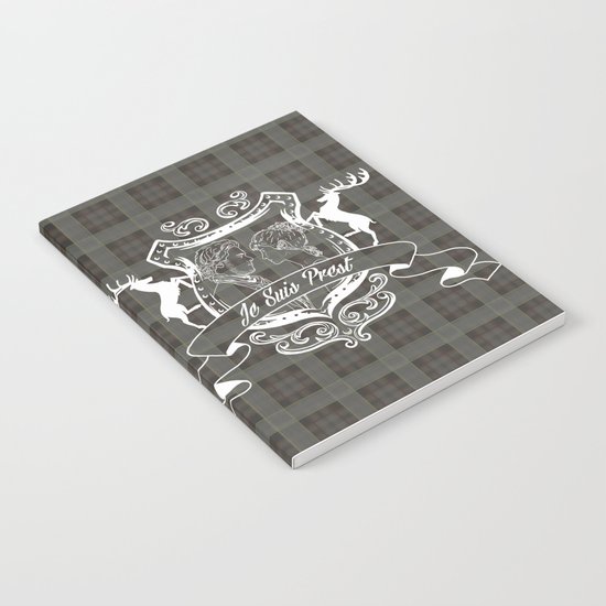 Outlander plaid with Je Suis Prest crest Notebook