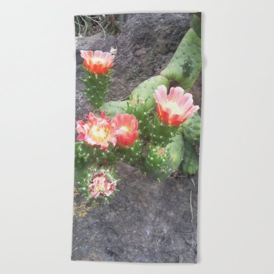 A cactus in its bloom Beach Towel