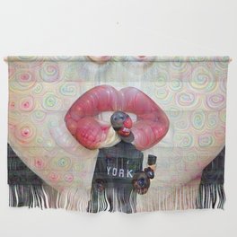Kissing your face with my beautiful lips Wall Hanging