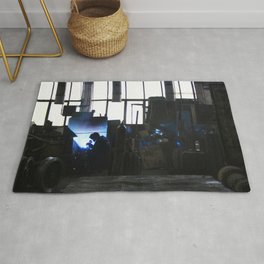 Steel Factory Rug | Steel, Black and White, Industrial, Bulgaria, Passion, Work, Digital, Rough, Color, Photo 