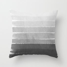 Brushstroke - Ombre Grey, Charcoal, minimal, Monochrome, black and white, trendy,  painterly art  Throw Pillow