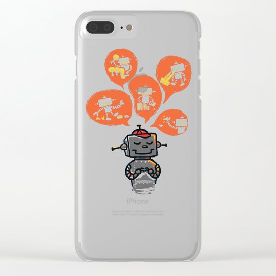 When I grow up - an evil robot dream Clear iPhone Case