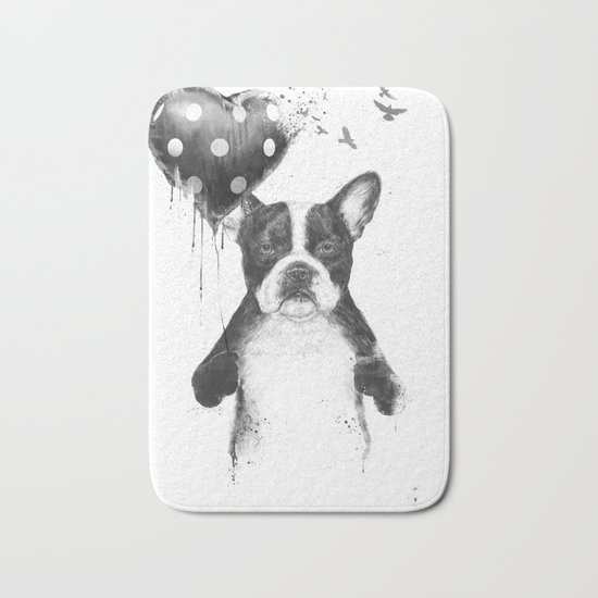 My heart goes boom Bath Mat
