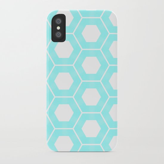 Nieuwland Powder Blue Hexagons Pattern iPhone Case
