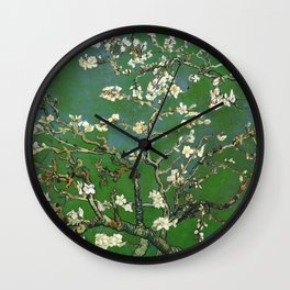 Almond Blossom - Vincent Van Gogh (avocado pastel) Wall Clock