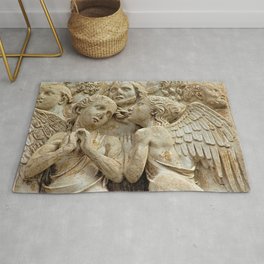 Orvieto Cathedral Angels Gothic Art Facade Relief Area & Throw Rug