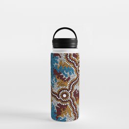 Authentic Aboriginal Art - Wetland Dreaming Water Bottle
