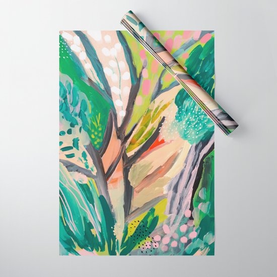 Tree And Leaf Abstract Painting Wrapping Paper By Artandghosts