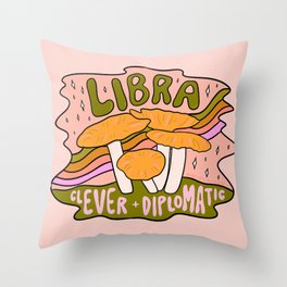 Libra Mushroom Throw Pillow