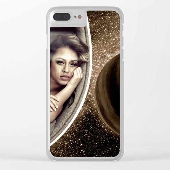 Sad walk in Space Clear iPhone Case