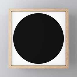 Black round circle dot — Modern minimal geometric art — Contemporary abstract minimalist design Framed Mini Art Print