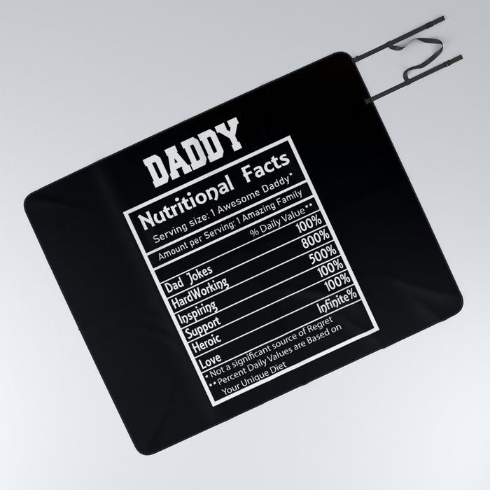 Daddy Nutritional Facts Funny Picnic Blanket