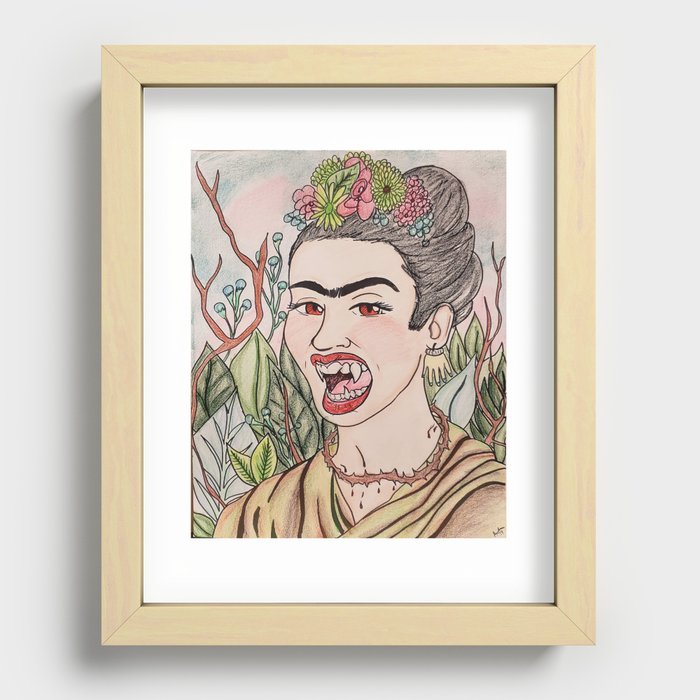 Vampire Frida Recessed Framed Print