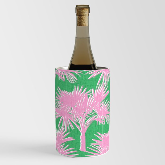 70’s Retro Palm Springs Pink on Kelly Green Wine Chiller
