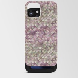 Pink Mermaid Pattern Metallic Glitter iPhone Card Case