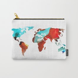Map of The World 4 -Colorful Abstract Art Carry-All Pouch
