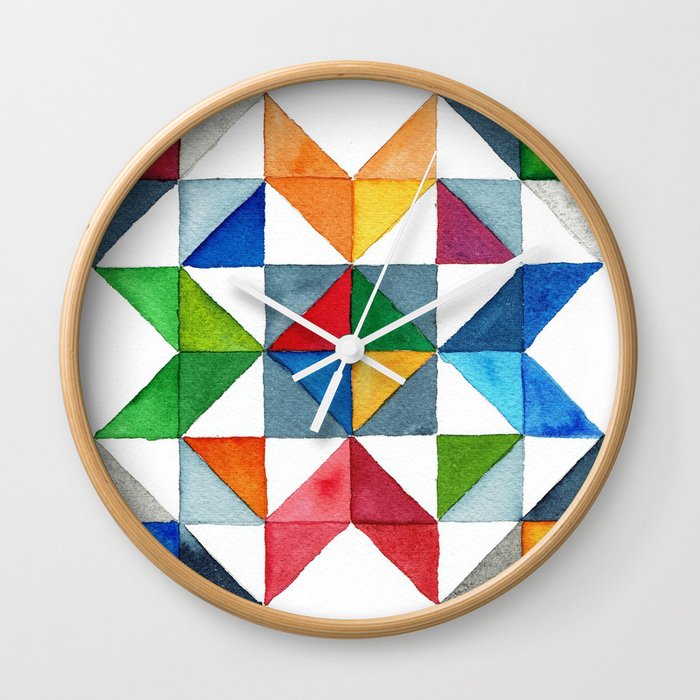 Barn Quilt Wall Clock By Paintingperrydise Society6