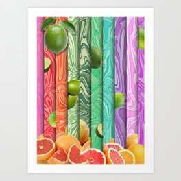 Limes and Grapefruit Art Print
