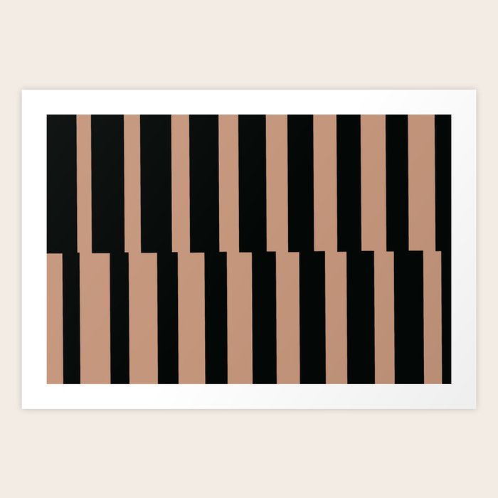 Black Peach Abstract Stripe Vertical Pattern Pairs 2023 COTY Desert