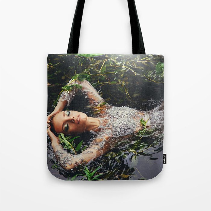 Song of Ophelia singing in the river Denmark; William Shakespeare's Hamlet magical realism female portrait color photograph / photography Tote Bag