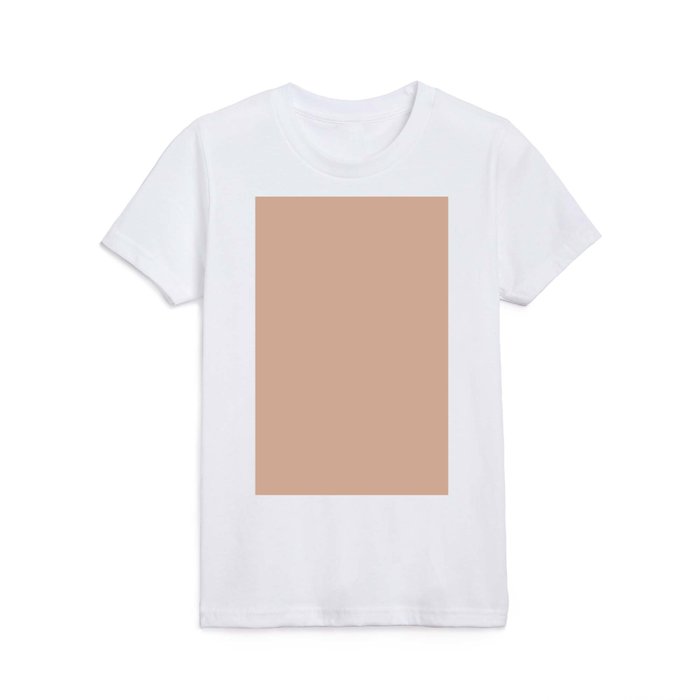 Warm Pastel Peach Light Orange Solid Color Pairs Pantone Almost Apricot  15-1319 TCX Kids T Shirt by My_Perfect_Solid_Color_Shades_Hue